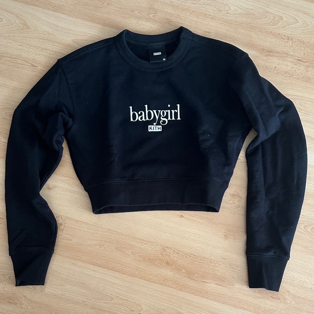 Kith For Aaliyah Babygirl Cropped Crew - Black Women’s Size XS